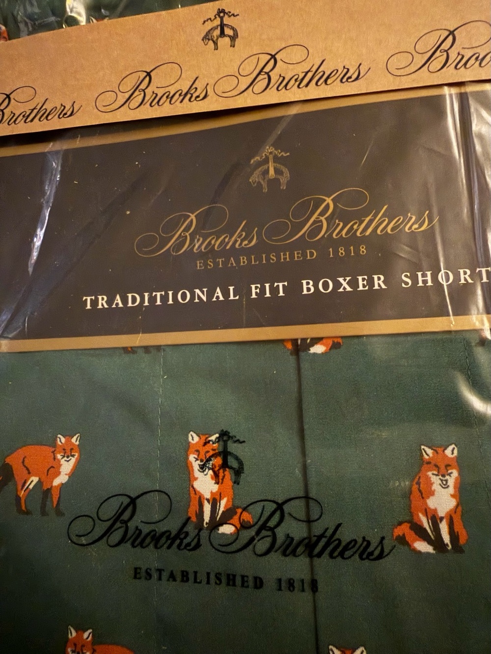 Brooks Brothers new with tags hunter green boxers with fox 🦊 mens xxl